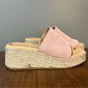 Jutelia Women's Suede Pink Wedge Sandals size 7.5